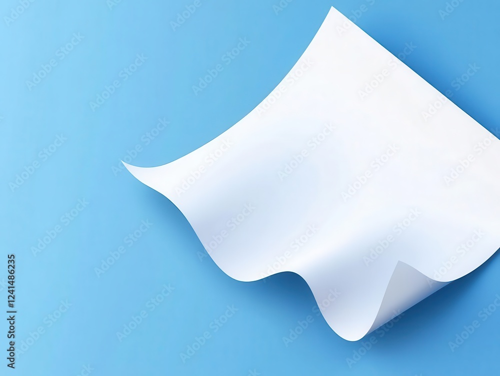 Poster a digital newspaper interface floating above a deep blue solid background, clean and modern design w