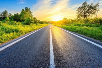 Fototapeta premium High-speed traffic leaving light trails on a night-time highway