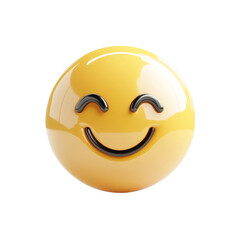 A 3D render of a happy icon on a white background, capturing a cheerful and vibrant design with
