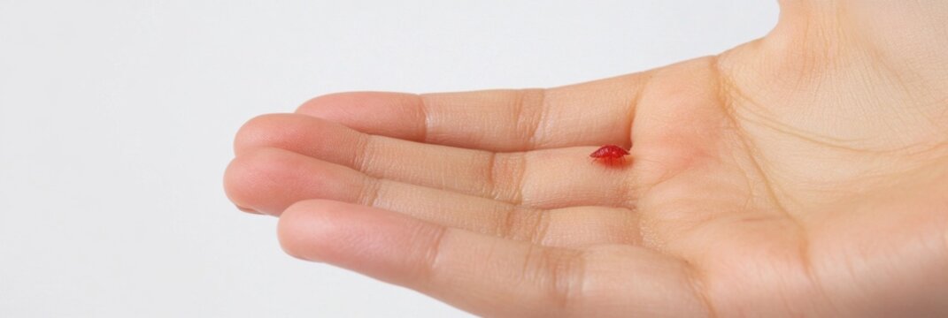 Tiny Red Insect on a Hand - Close Up Macro Photography