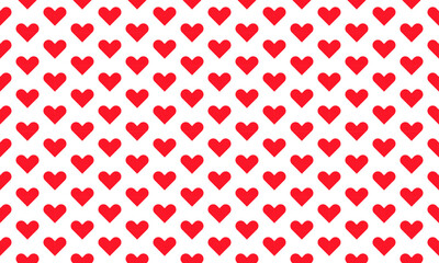 Cute seamless pattern with hearts. Endless minimalistic print. Cute wallpaper with tiny red hearts. Wallpaper, postcard, wrapper, banner. Valentine's day backdrop. Vector illustration 