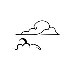 Simple Cloud Line Art: Minimalist Vector Graphic Design. Perfect for various design projects, backgrounds, and illustrations.