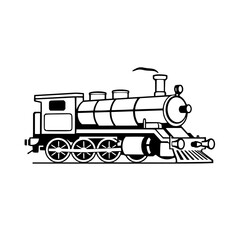 Vintage Steam Locomotive: A Classic Train Journey - Retro Railway Transportation Illustration