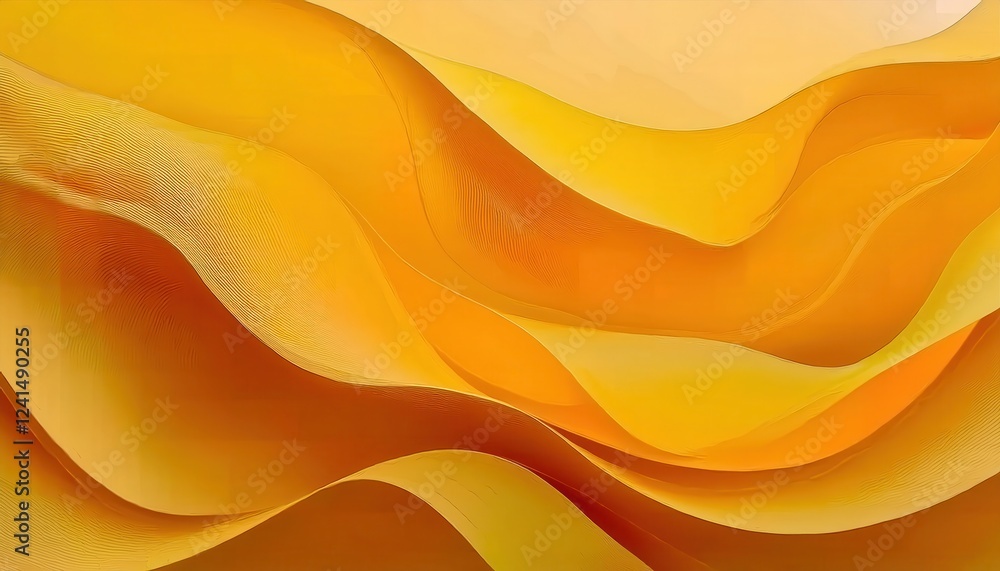 Aufkleber undulating golden sand dunes with smooth flowing curves, warm gradient hues, and intricate surface t