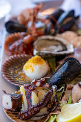 Seafood plate on the beach bar Sardinia island summer  Italy