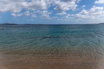 .Spiaggia Mannena beach in Sardinia  Amazing panorama of the clear water.