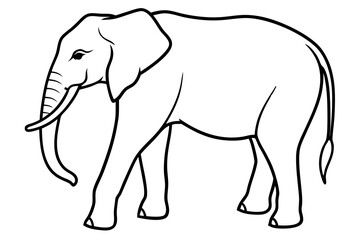 Minimalist Elephant Line Art Vector