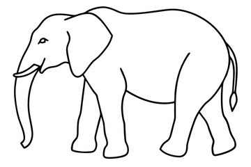 Minimalist Elephant Line Art Vector