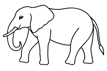 Minimalist Elephant Line Art Vector