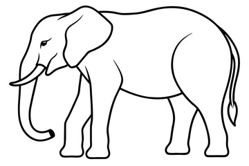 Minimalist Elephant Line Art Vector