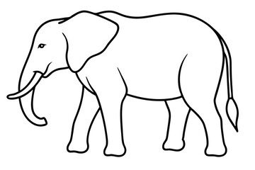 Minimalist Elephant Line Art Vector