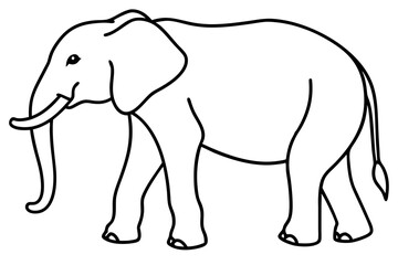 Minimalist Elephant Line Art Vector