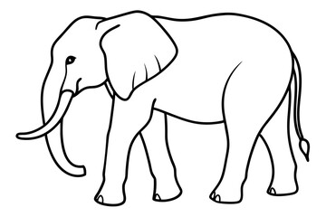 Minimalist Elephant Line Art Vector