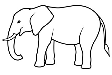 Minimalist Elephant Line Art Vector