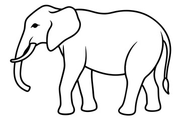 Minimalist Elephant Line Art Vector