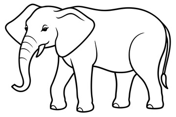 Minimalist Elephant Line Art Vector