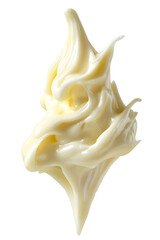 Creamy mayonnaise splash with a silky texture, isolated on white backdrop
