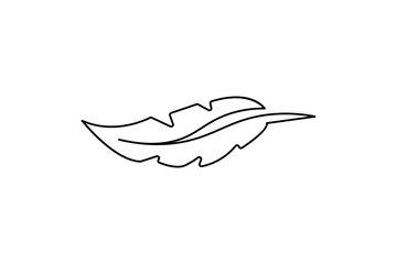 Obraz premium Bird feather single line art of icon hand drawn outline vector illustration