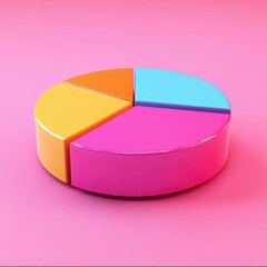 A colorful pie chart divided into four sections, showcasing data representation in a vibrant and playful manner.