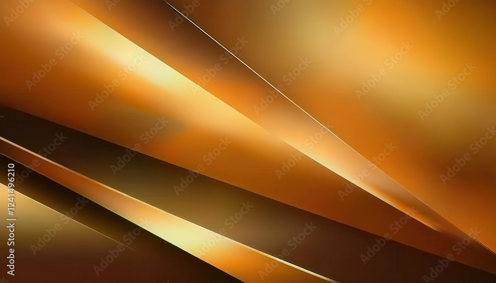 Poster golden diagonal metallic abstract background with layered light reflections, ideal for modern graphi