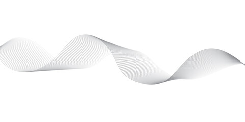 Abstract wave element for design. Digital frequency track equalizer. Stylized line art background. Vector illustration. Wave with lines created using the blend tool. Curved wavy line, smooth stripe.