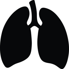 Lungs Human organs hand drawn vector illustration line art. Human lungs. Medical illustration. Vector on white background