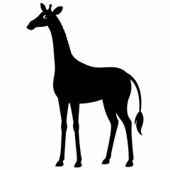 Minimalist Giraffe Silhouette Vector Design