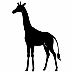 Minimalist Giraffe Silhouette Vector Design