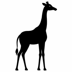 Minimalist Giraffe Silhouette Vector Design