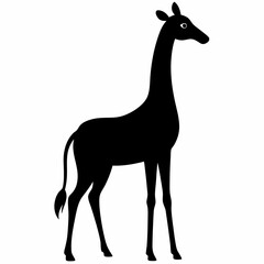 Minimalist Giraffe Silhouette Vector Design