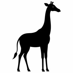 Minimalist Giraffe Silhouette Vector Design