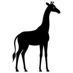 Minimalist Giraffe Silhouette Vector Design