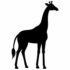 Minimalist Giraffe Silhouette Vector Design