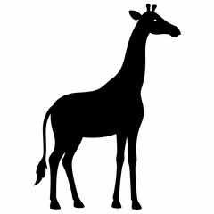Minimalist Giraffe Silhouette Vector Design