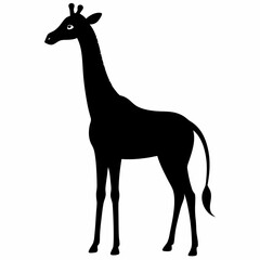 Minimalist Giraffe Silhouette Vector Design