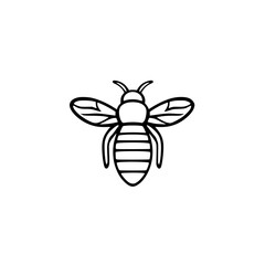 Bee Line Art: Simple Black and White Bee Vector Illustration, Perfect for Nature Logos and Designs