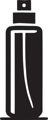 Minimalist silhouette of a body spray bottle icon, perfect for fragrance, deodorant, and cosmetic product designs. Ideal for branding, packaging, and digital use.