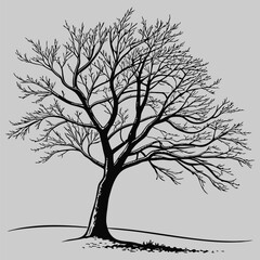 a snow-covered tree silhouette vector design art and illustration