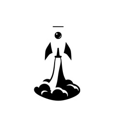 Rocket Launch: A Symbol of Innovation and Progress.  A sleek vector graphic depicting a rocket blasting off, representing technological advancement, startup success, and the pursuit of the future.