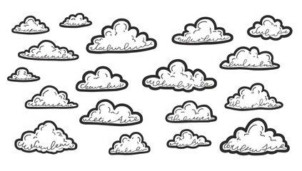 Cute Hand-Drawn Clouds Illustration