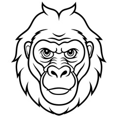 Minimalist Gorilla Head Line Art Vector Design