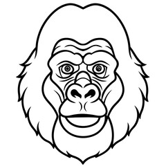 Minimalist Gorilla Head Line Art Vector Design