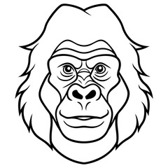 Minimalist Gorilla Head Line Art Vector Design