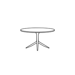 Modern Round Table Design: Minimalist Home Decor, Simple Interior Furniture, Elegant and Stylish Wood Table Sketch
