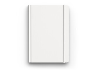 Blank empty notebook cover mockup template isolated. 3D illustration. Top view.