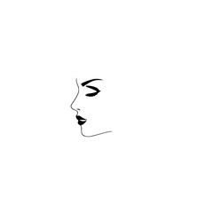 Elegant Woman Profile: Minimalist Line Art Portrait.  A stylish and sophisticated graphic design, perfect for fashion, beauty, and branding projects.