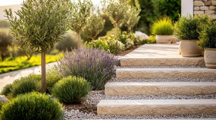 Cultivating a serene mediterranean garden with olive and lavender