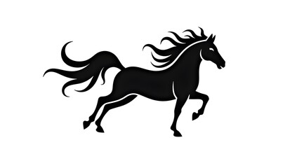 Obraz premium Elegant Black Horse Silhouette Design