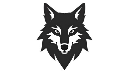 Stylish Black Wolf Illustration for Graphic Design Projects