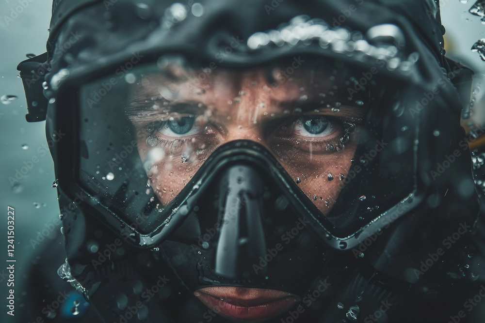 Aufkleber image of cosmonaut in a protective spacesuit made generative ai technology